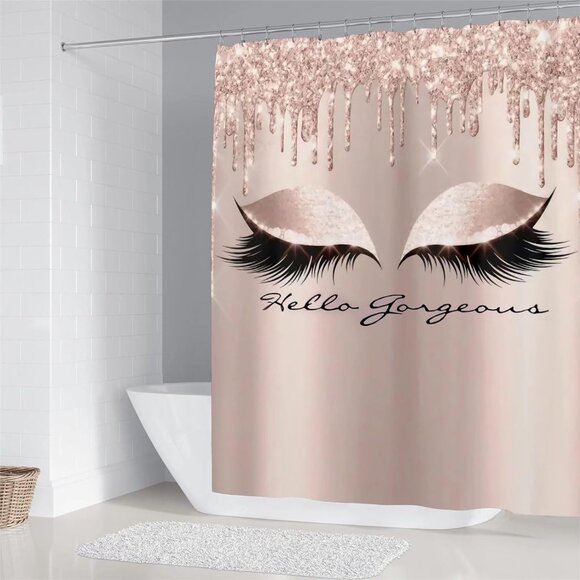 4PCS pretty eyelash shower curtain set - Picture 4 of 7